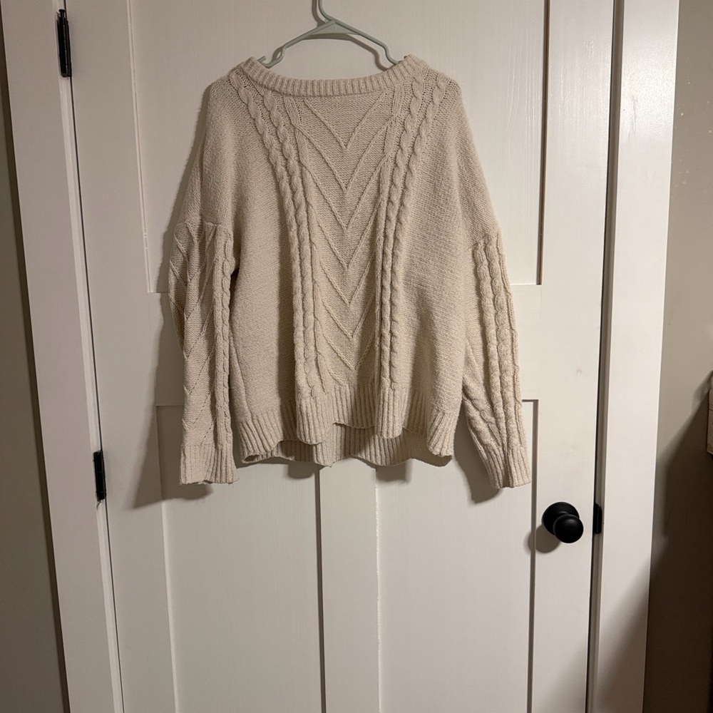 Maurices Cream Cable Knit Sweater